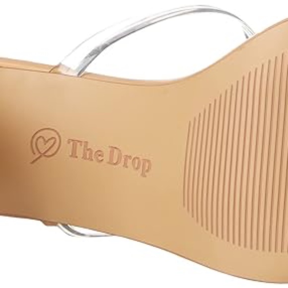 NWT - The Drop Avery Square Toe 2 Strap High Heeled Sandal - Tan / Clear - 7.0 - Picture 5 of 7